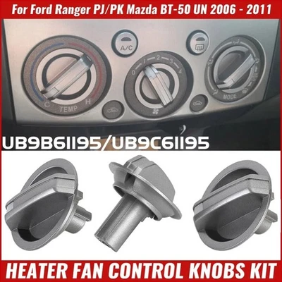 3Pcs AC Heater Fan Control Knobs Fit For Ford Ranger PJ PK Mazda BT-50 AU*HOT - image 1 of 4
