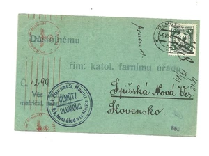 CZECH REPUBLIC OLMUTZ GERMAN CENSORED DEATH CERTIFICATE CARD 1942 (U773) - Picture 1 of 2