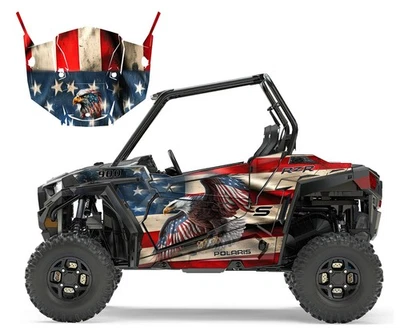 Graphic decal kit for 2015 - 2022 RZR 900s Flag with Soaring Eagle design 7501 - Image 1 of 2