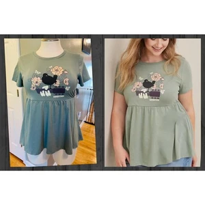 Torrid 3 (3X 22/24) New Woodstock Rock Concert Festival Retro Babydoll Shirt Top - Picture 1 of 2