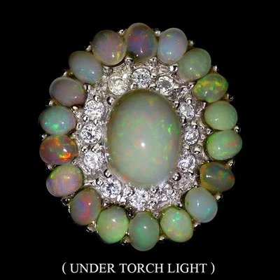 925 Sterling Silver Ring Oval Fire Opal 10x8mm Natural Gemstone Jewelry Size 8 - Image 1 of 4