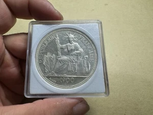 1 Piastre Silver Indochine Coins 1900 Vintage Rare_LDP Shop. - Picture 1 of 3
