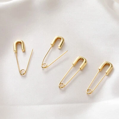 Pendientes de pasador de seguridad que se pueden abrir 4 piezas, pendientes de pasador de seguridad de oro Foto 1 de 4