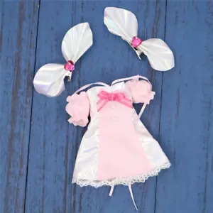Mini Pink Dress for 12" Blythe Doll BJD Clothes Interactive Accessories Hairclip - Picture 1 of 24
