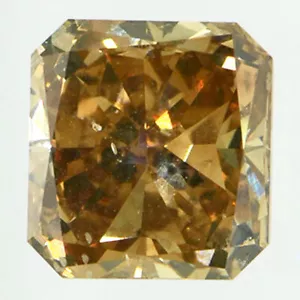 Radiant Shape Diamond Loose Fancy Brown Color VS2 Natural Enhanced 3.11 Carat - Picture 1 of 10