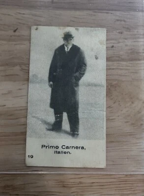 1931-32 Swedish Cloetta Version B #19 Primo Carnera Italy - boxing Champion Rare - Image 1 of 2