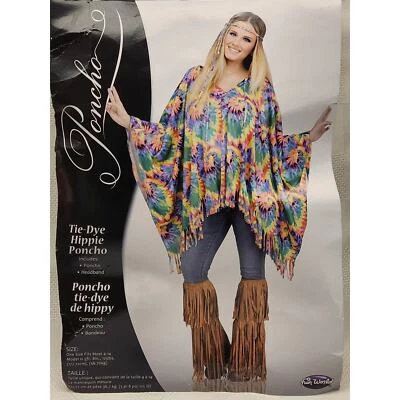 Adult Size Hippie Costume Tye Dye With Piece Sign & Glasses-- One Size - Image 1 of 4