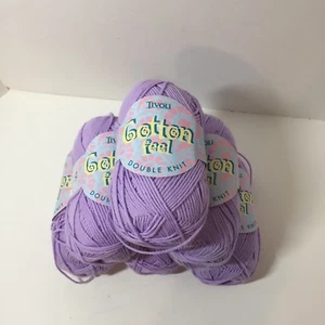 7 Skeins Cotton Feel Yarn Tivoli 3.5 oz Double Knitting Lavender Purple Acrylic - Picture 1 of 8
