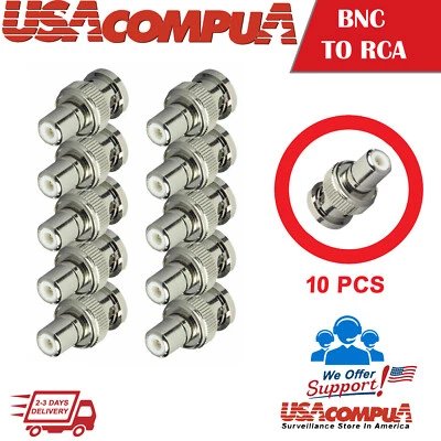  BNC to RCA Adapter Coaxial Cable Converter CCTV Camera Connector Plug/Jack - Image 1 of 3