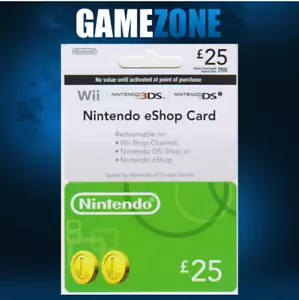 Nintendo e-Shop £25 Card - £25 GBP UK eShop Switch / 3DS / DS / Wii / Wii U - Picture 1 of 1