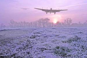 Avro Lancasters escena invierno impresión lona varios tamaños entrega gratuita - Imagen 1 de 4