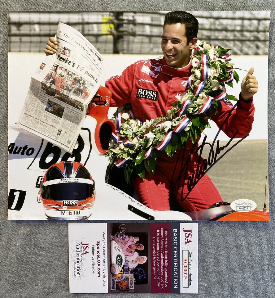 2001 INDIANAPOLIS 500- HELIO CASTRONEVES SIGNED 8x10 VICTORY PHOTO JSA AC00025 - Image 1 of 1