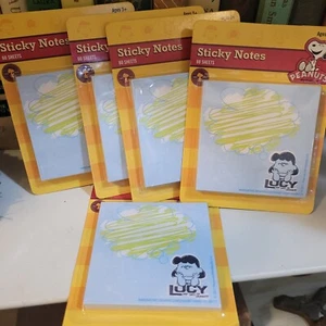 New Lot 5 PEANUTS Snoopy STICKY NOTES PAD Lucy Who Says I'm Crabby Post-It Notes - Picture 1 of 3