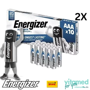 20 x Energizer Ultimate Lithium AAA Micro FR03 L92 1,5V im 2x 10er Pack