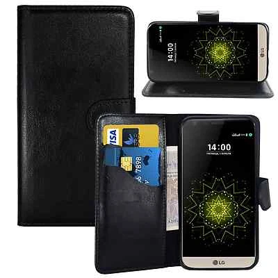 BLACK WALLET CARD SLOT stand GEL CASE FOR LG G5 G6 G4 K10 K8 UK FAST FREE POST - Image 1 of 4