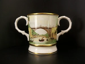 Large 1979 Coalport Limited Edition Iron Bridge England Loving Cup Mug - Picture 1 of 10