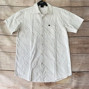 Rip Curl Vintage White Shirt ~ Size L Men's ~ diagonal pin stripe - Picture 1 of 10