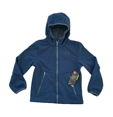 NUEVO UNDER ARMOUR Talla 7 Años Niños Storm COLDGEAR SoftShell Sudadera con Capucha Cremallera Azul Foto 1 de 4