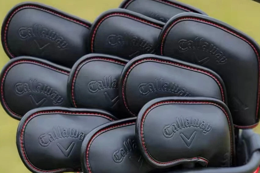 [MAGNETIC] Callaway Iron Head Cover 10 Pcs 3-P, A, S (Black & Red Stitches) - Image 1 of 1