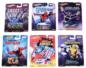 2014 Hot Wheels Marvel Pop Culture COMPLETE SET 6 Premium New SEALED BOX - Picture 1 of 7