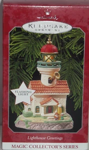 Hallmark Ornament Lighthouse Greetings Magic Lights Holiday 1998 Second Series - Picture 1 of 2