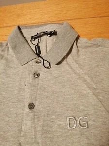 D&G Polo shirt Grey Tshirt size L 100% cotton - Picture 1 of 4