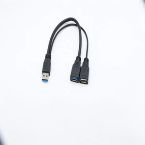 Usb 3.0 Male To 2 Usb Female Data Hub Power Adapter Y Splitter Charging Cable - Zdjęcie 1 z 11