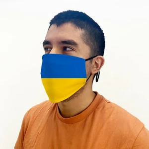 Máscara facial de bandera de Ucrania reutilizable lavable transpirable banderas mundiales hechas a mano - Imagen 1 de 5