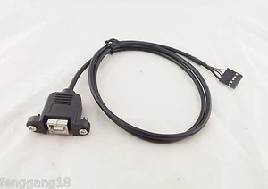 10x USB 2.0 B Female Panel Mount To Pitch 2.54mm 5 Pin Motherboard Printer Cable - Picture 1 of 8