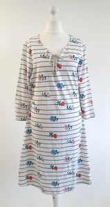 BNWT Cath Kidston Saltwick Stripe Jersey Dress Size 10 White Blue Red RRP £55 - Picture 1 of 10