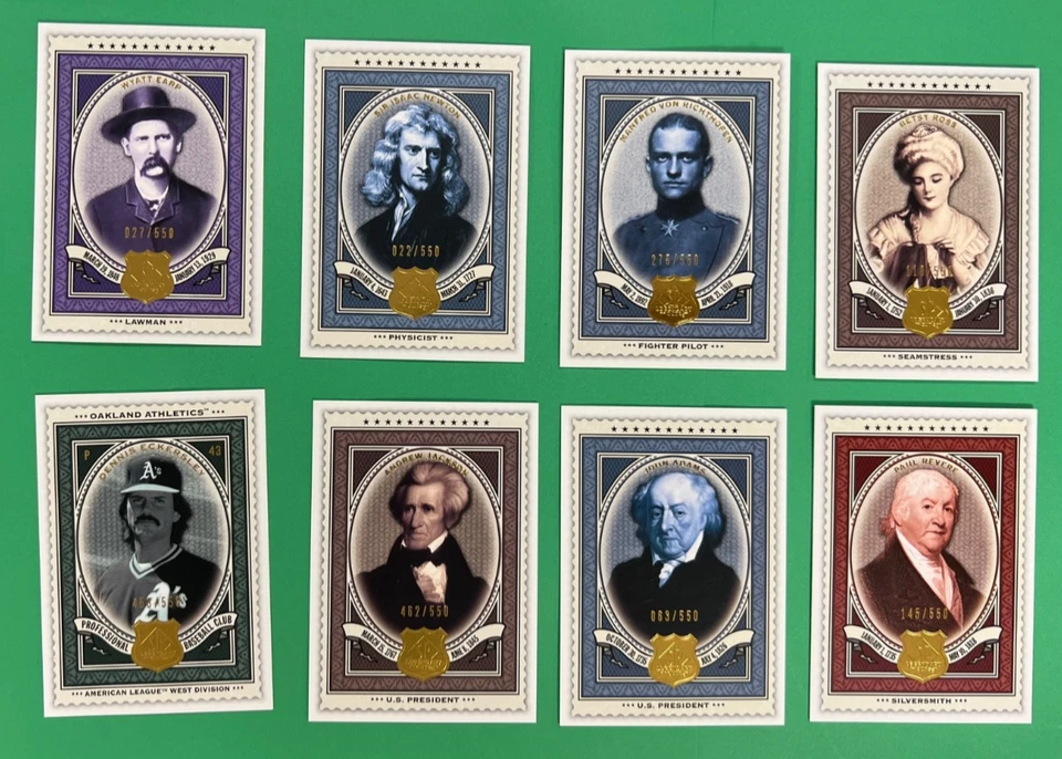 LOT OF (8) 2009 SP LEGENDARY CUTS SHORT PRINT CARDS RED BARON, WYATT EARP, ADAMS - Image 1 of 1