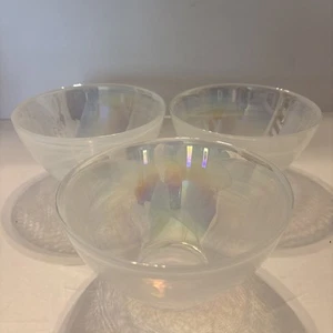 Opalisierend Weiß Wirbel Schillernd Müsli/Dessert Schalen (3er Set) 6"x3" - Bild 1 von 5