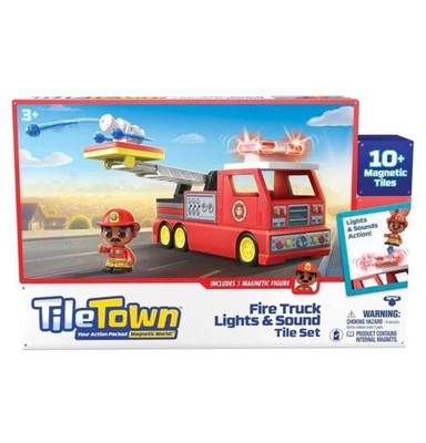Tile Town Fire Truck Magnetic Tiles Set - Image 1 of 4