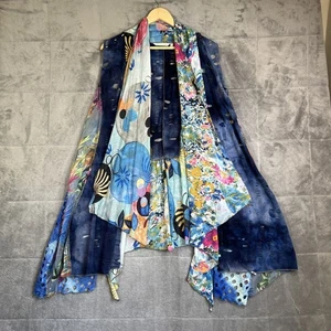 Soft Surroundings Vest Topper Women XL Floral Sleeveless Open Sheer Artsy Boho - Picture 1 of 9