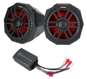 Pair Memphis TLN65FE Speakers+Pod Enclosures+Bluetooth Amp For Honda Talon 2019+ - Picture 1 of 12