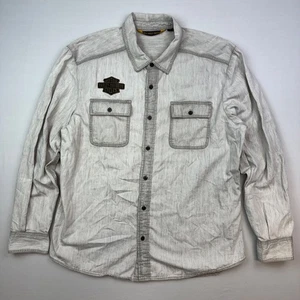 Harley Davidson Shirt Mens 2XL Logo Chambray Slim Fit 96647-19VM Long Sleeve - Picture 1 of 9