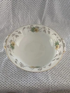 Narumi China Serving Bowl White With Yellow Flowers Gold Trim 10in - Picture 1 of 4