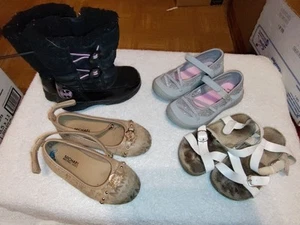 4 Pairs Girl Toddler Shoes Size 7-michel Kors Osh Kosh Totes Old Navy  - Picture 1 of 11