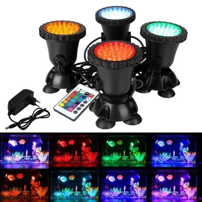 RGB LED Unterwasserstrahler Garten Teich Pool Brunnen Lampe Aquarium Beleuchtung - Bild 1 von 4