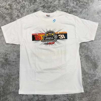 NASCAR Shirt Mens Large 2006 Nextel Cup Kevin Harvick Jeff Burton RCR White - Image 1 of 4