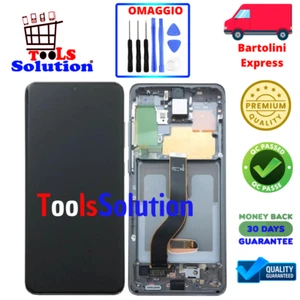 DISPLAY LCD SAMSUNG S20+ PLUS SOFT OLED COMPLETO CON FRAME CLOUD WHITE  BIANCO - Imagen 1 de 1