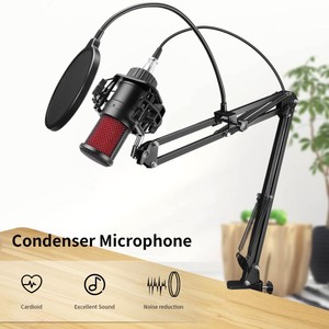 Metal Profession Condenser Microphone Studio For Pc Computer Streaming Recording
