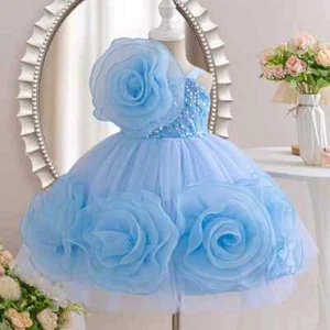 Baby Birthday Party Flower Girl Evening Dress Elegant Sequin Princess Dress - Picture 1 of 13