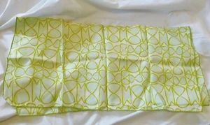 Vtg Acetate Scarf Greens and White Geometric Pattern 22 Inch Square - Picture 1 of 3