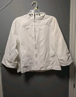 Chaqueta Jones New York Light Mujer L Blanca Cremallera Completa Manga 3/4 Informal Foto 1 de 4