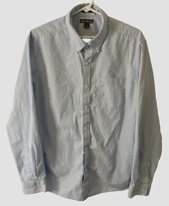 Camicia Eddie Bauer uomo grande blu vestibilità classica manica lunga bottoni cotone - Foto 1 di 9