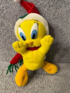 Vintage 1997 Looney Tunes Sliding Christmas Santa Tweety Plush Pristine VGC VTG - Picture 1 of 12