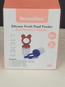 Bessentials Baby Fresh Fruit Food Feeder - 2 Pack Silicone Baby Mesh Feeders - Picture 1 of 3