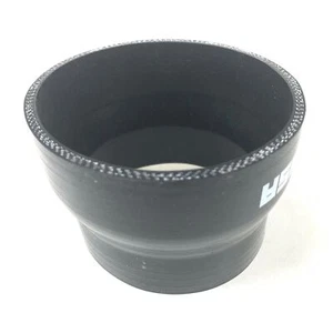 (one)Black 3.5" to 4" I.D. Silicone Straight Reducer Coupler Turbo Intercooler - Picture 1 of 11