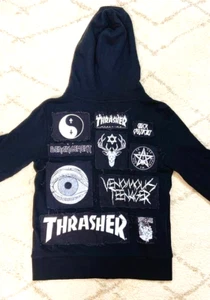 THRASHER the GazettE BLACKMORAL Sudadera con Capucha Negra Toalla Porche Conjunto Limitado - Imagen 1 de 5